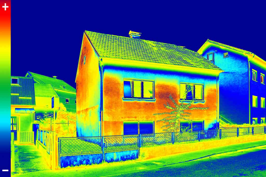 Hőveszteség a ház különböző részein hőszigetelés nélkül